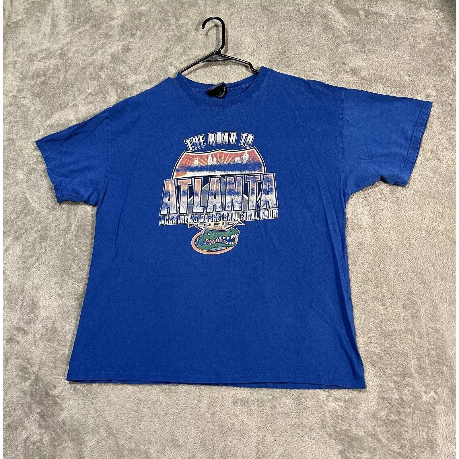 NCAA Short Sleeve T Shirts NCAA Vintage Florida Gators Shirt Men's XL Basketball Final Four Blue