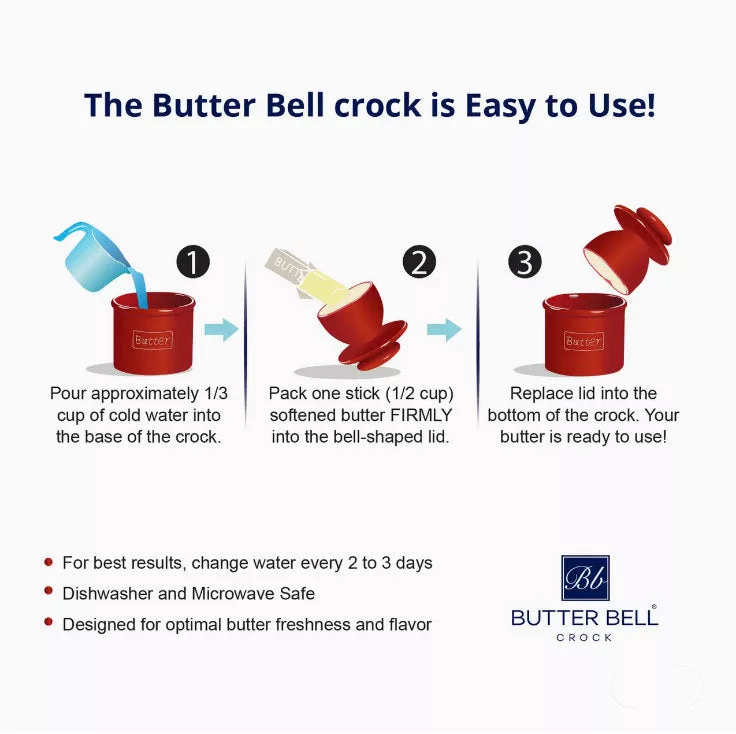 Matte White Cafe Butter Bell Crock