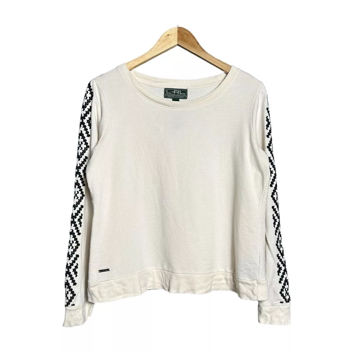 Ralph Lauren Sweaters Ralph Lauren Cotton Embroidered Crewneck Sweater White Vintage