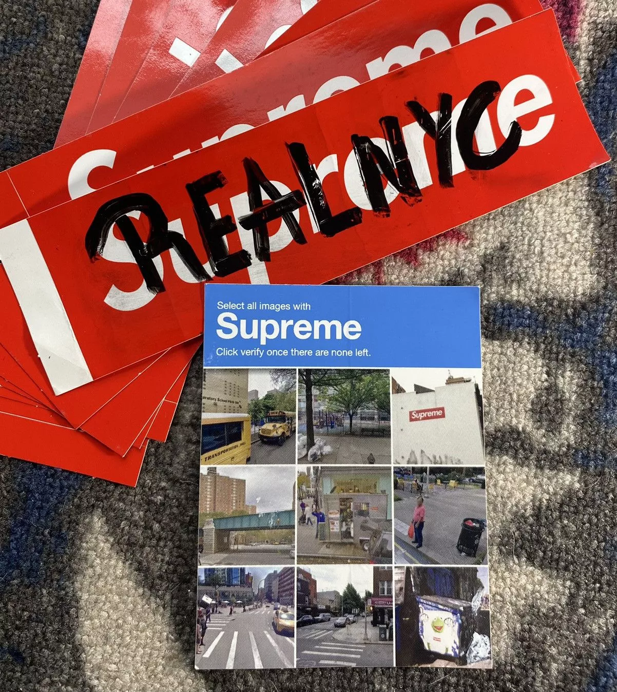 Supreme Supreme Supreme Verify Captcha Sticker White