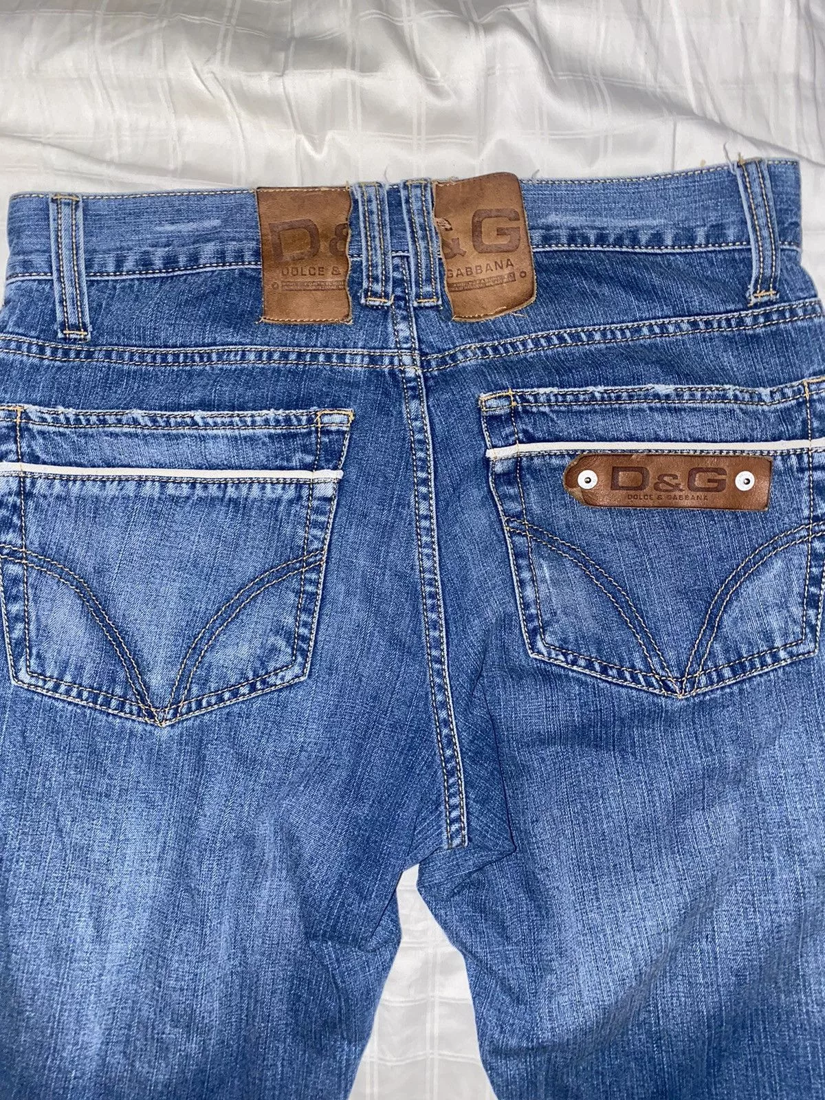Dolce & Gabbana Denim Dolce & Gabbana distressed printed jeans Blue