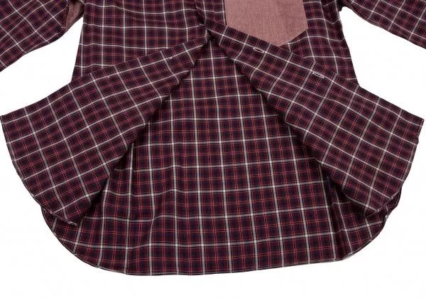 Junya Watanabe Shirts Button Ups Junya Watanabe Shirt Paneled Check Switch Long Sleeve Red