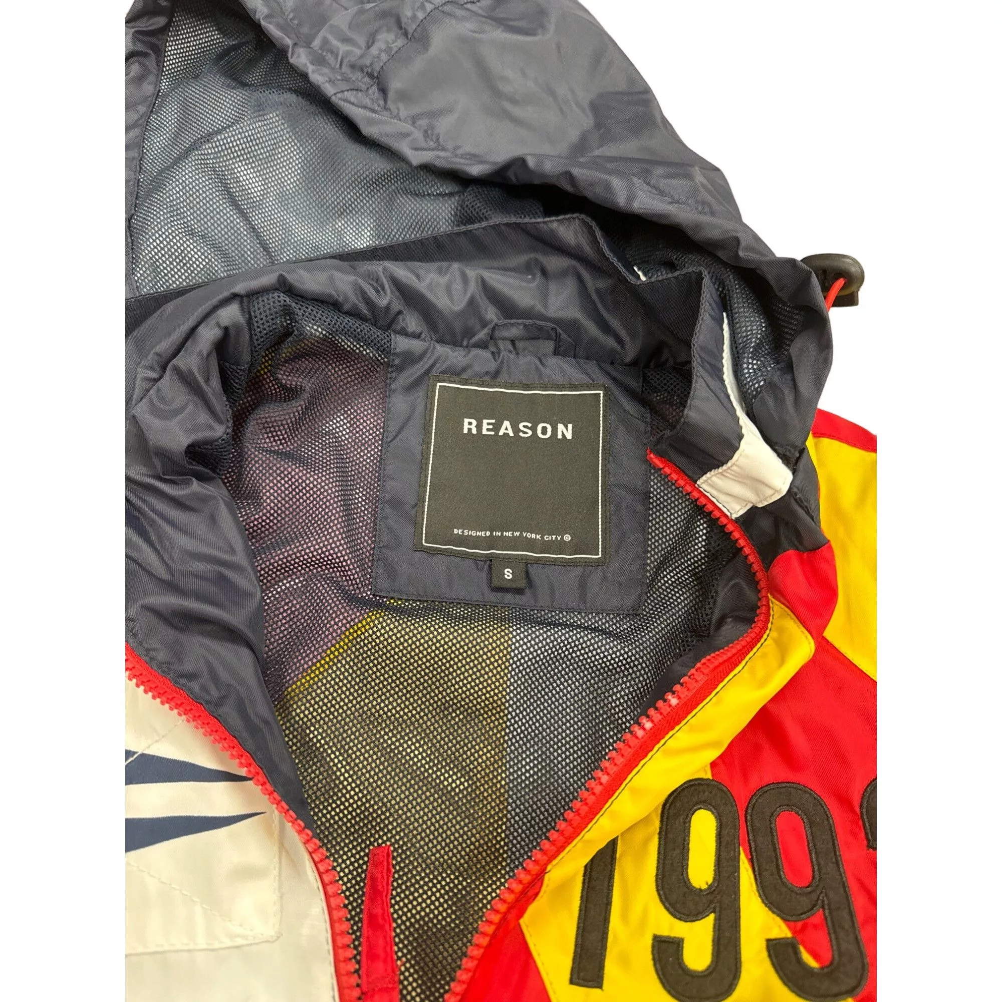 Reason Light Jackets Reason men’s blue red white yellow black windbreaker jacket Multi