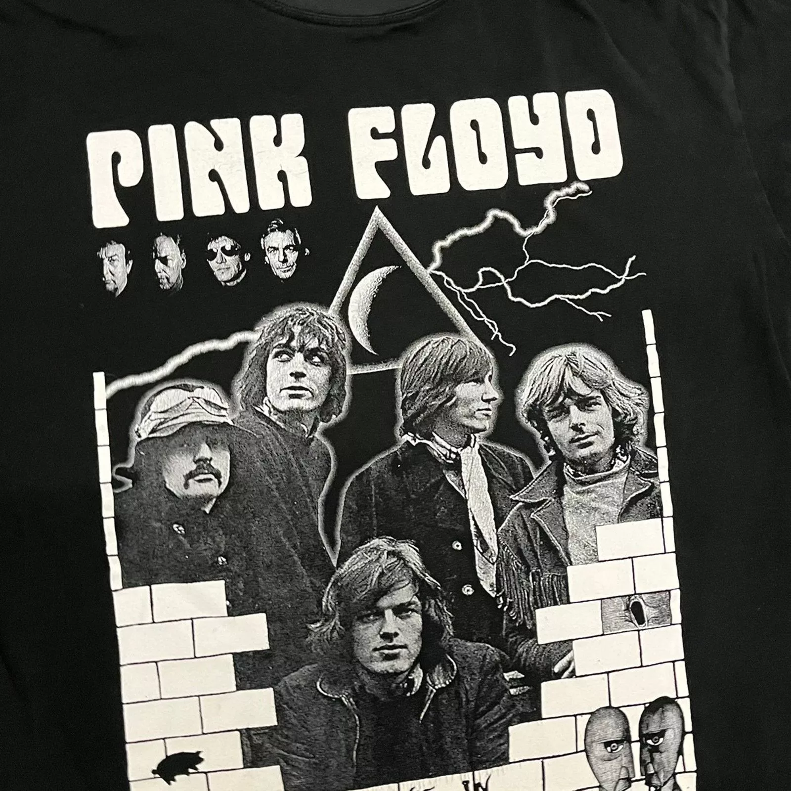 Band Tees Short Sleeve T Shirts Band Tees × Vintage VTG 1990’s Pink Floyd Live In Concert Parking Lot Band Tee M Black Streetwear