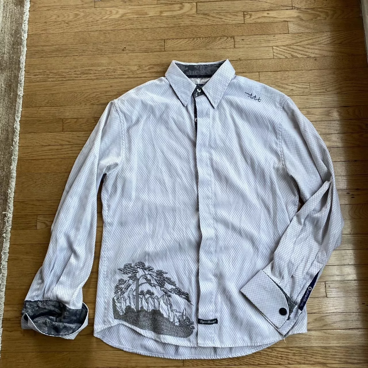 English Laundry Shirts Button Ups English Laundry button up polo with prints White