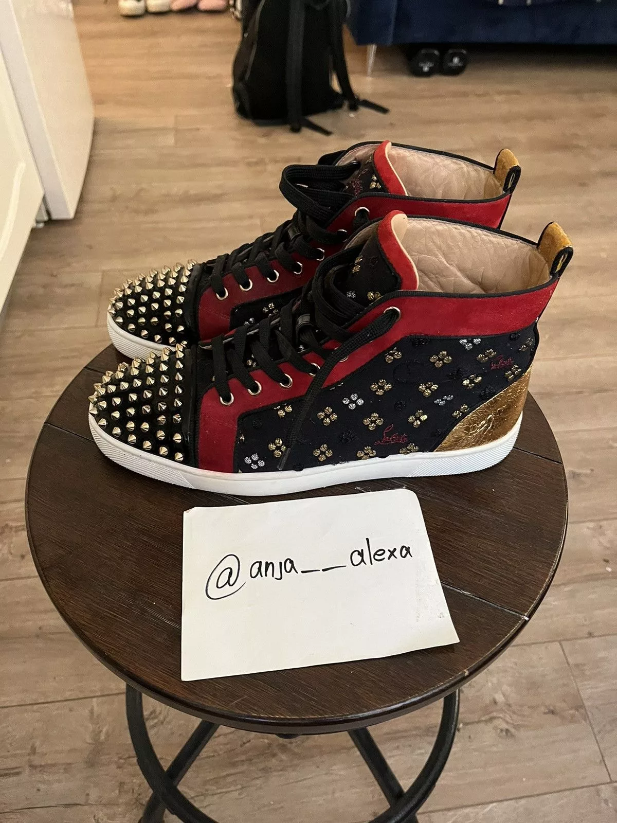 Christian Louboutin Hi Top Sneakers Christian Louboutin Lou Spikes Orlato Men’s Flat Black