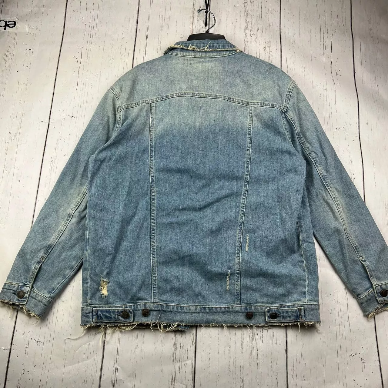 Mavi Denim Jackets Mavi Medium Stretchable Oversized Distressed Denim Jacket Blue