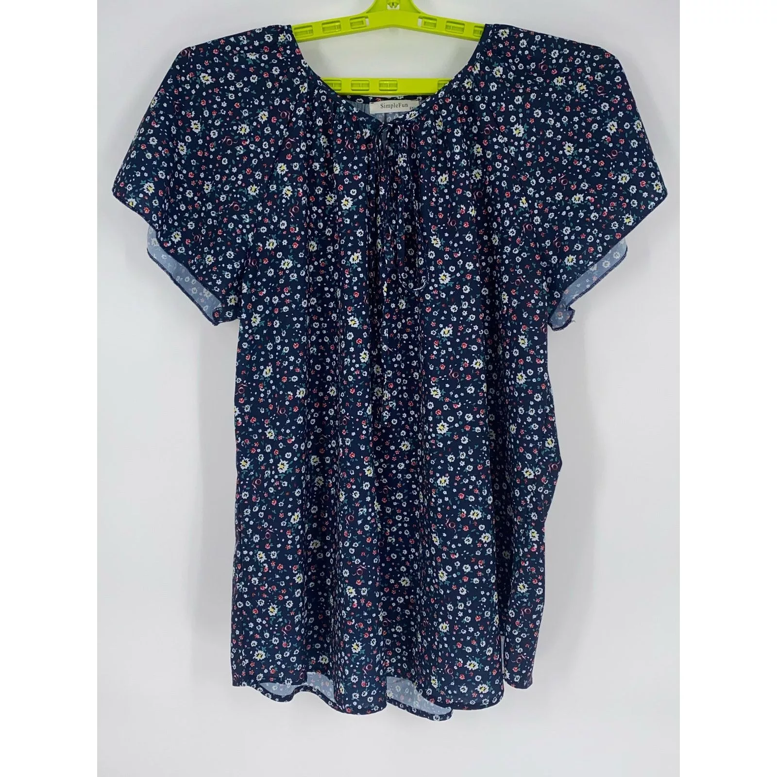 SIMPLE PROJECT Blouses SIMPLE PROJECT Simple Fun Womens Blouse 2XL Blue