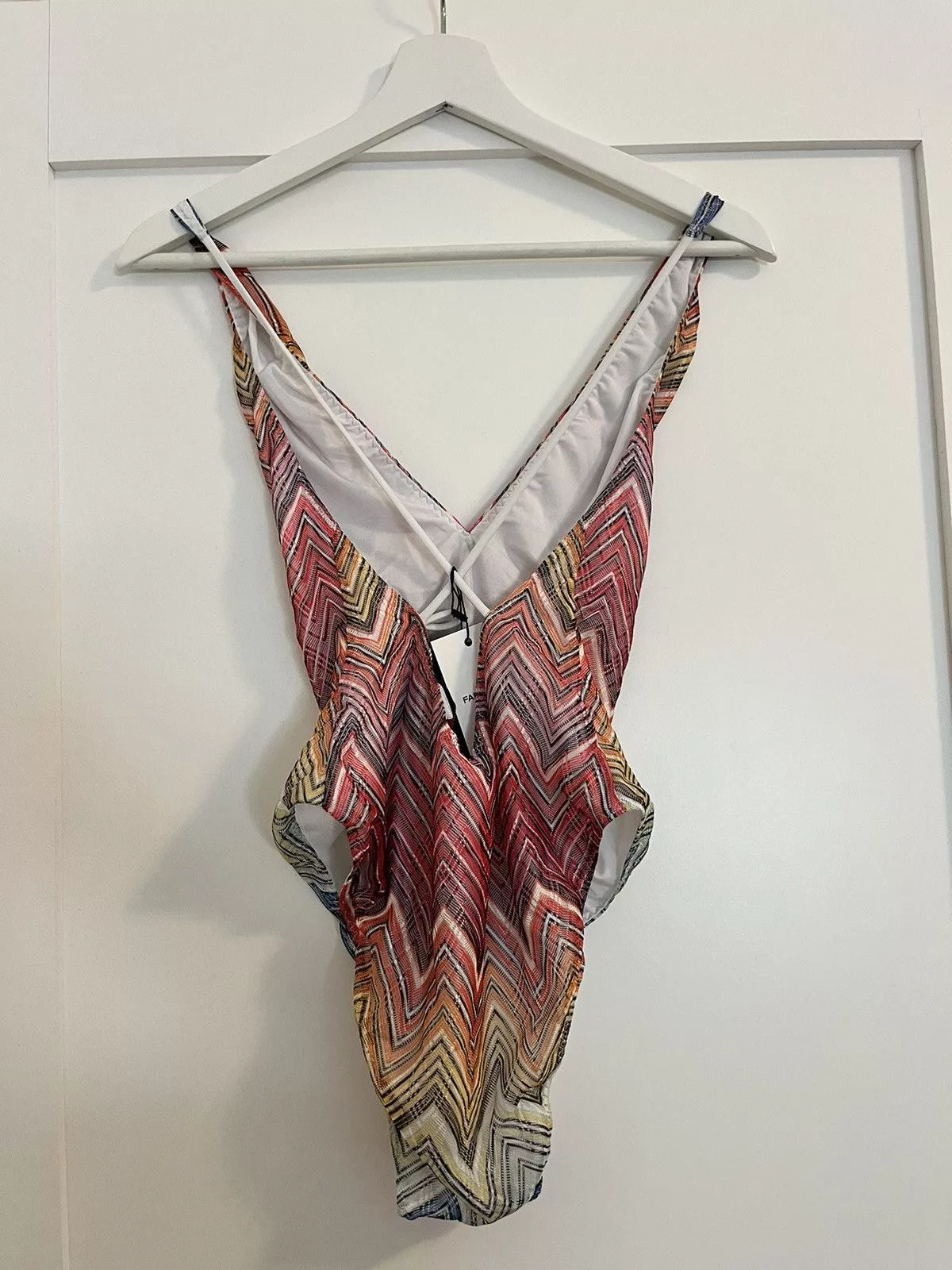 Missoni Bodysuits Missoni V-neck zigzag-print swimsuit Multi