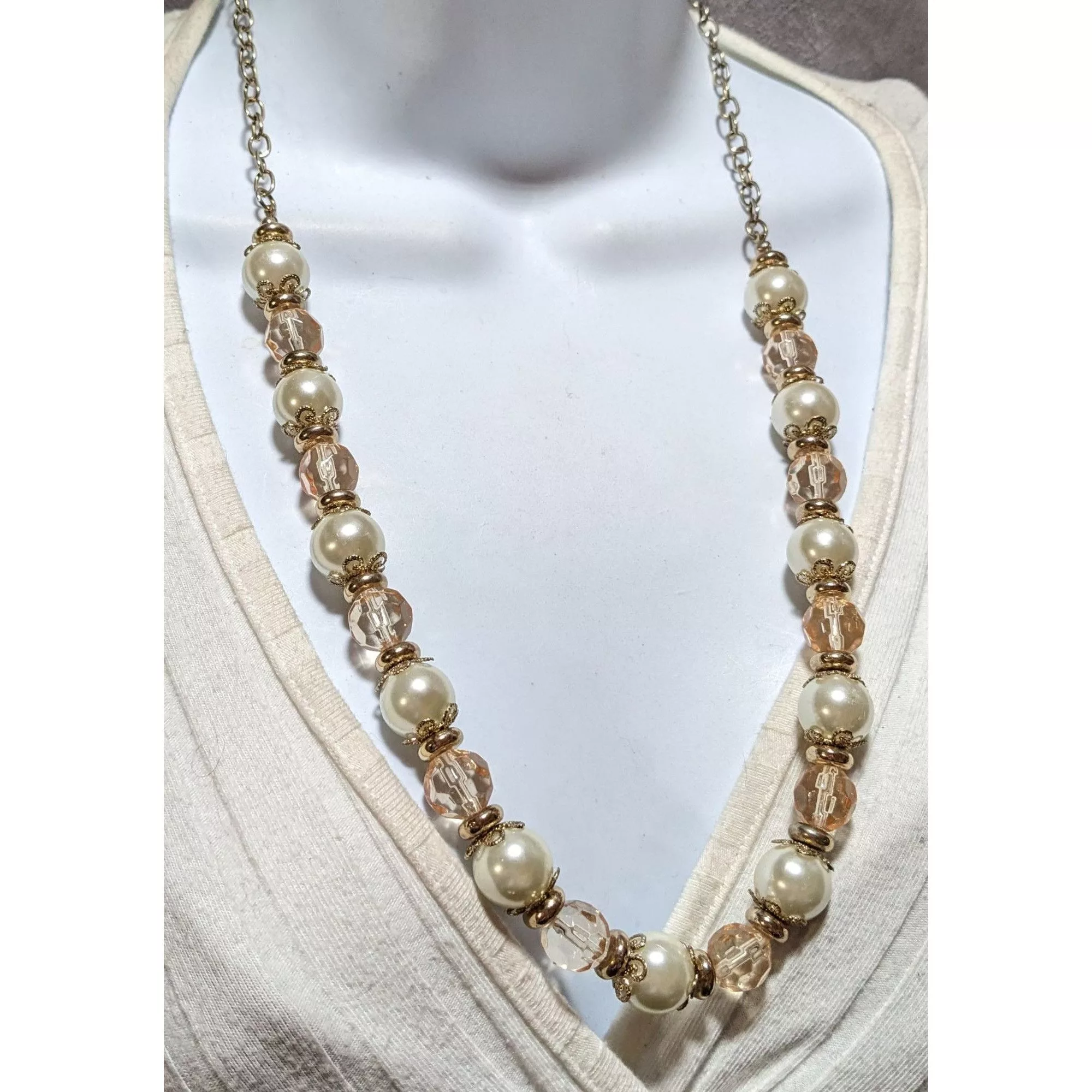Other Necklaces Other Regency Glam Pearl Beaded Statement Necklace White