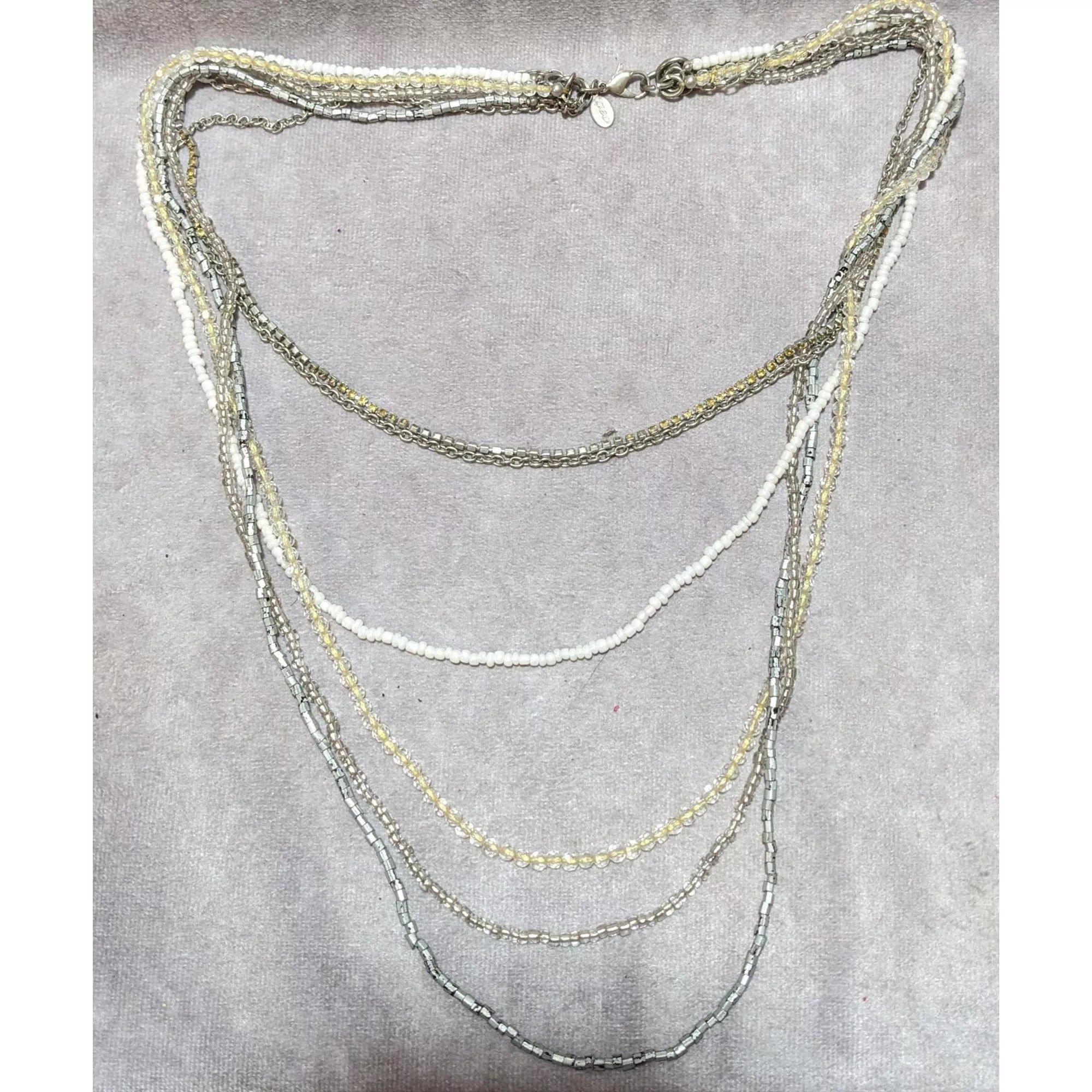 American Eagle Outfitters Necklaces American Eagle Outfitters AEO Multilayer Bohemian Glass Beaded Necklace White
