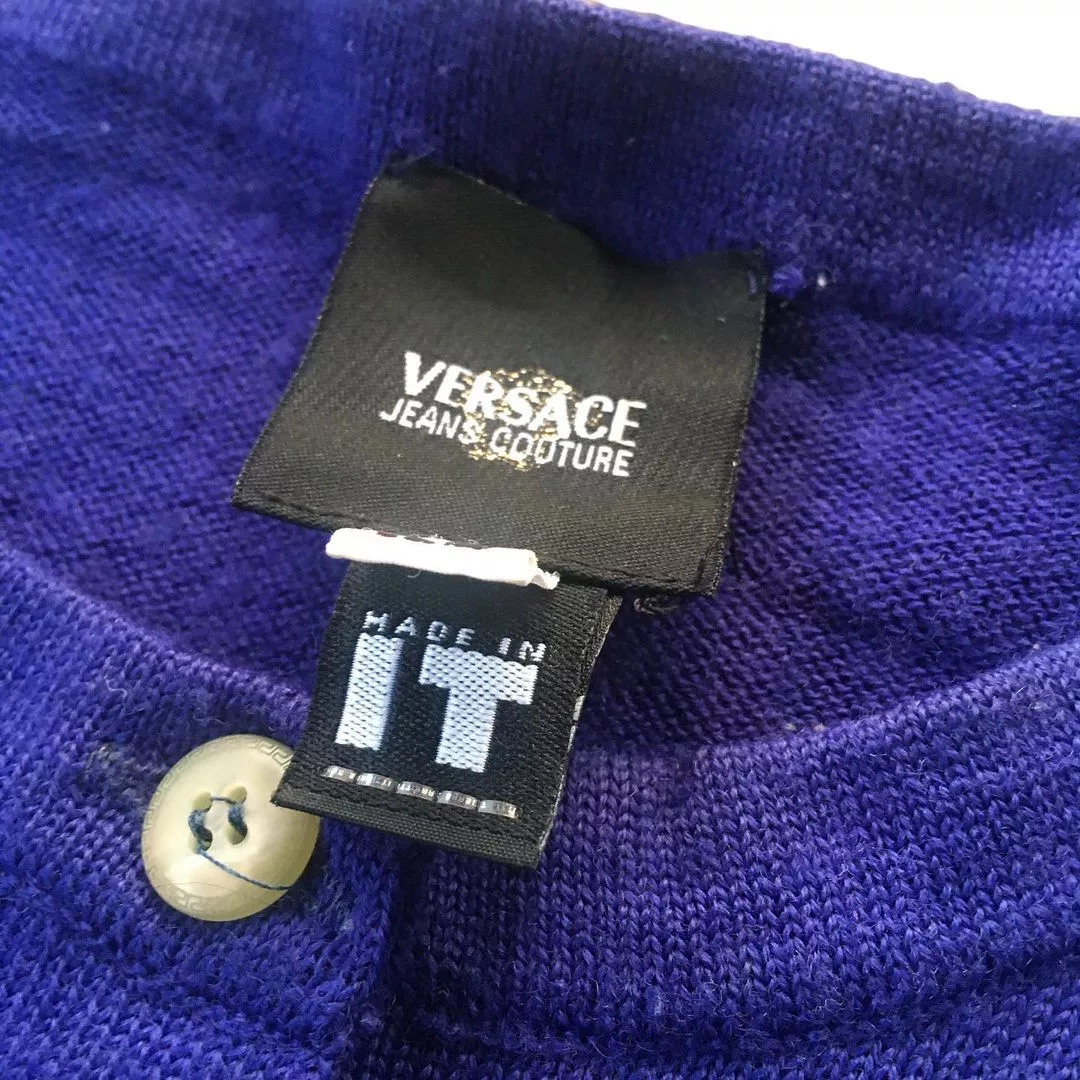 Versace Vests Versace Knit Cardigan Blue