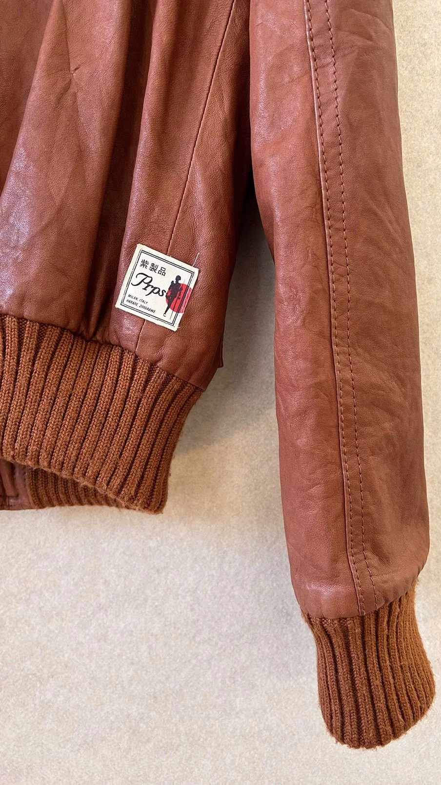 Prps Leather Jackets PRPS LEATHER BIKER MADE IN ITALY Brown