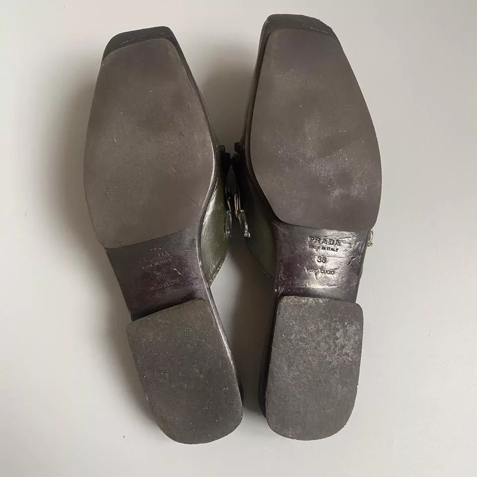 Prada Flats Prada × Vintage prada spring/summer 1999 sabots Green
