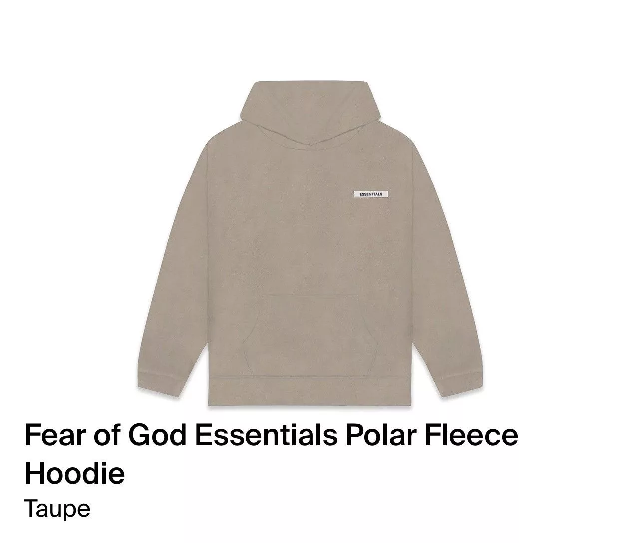 Essentials Sweatshirts Hoodies Essentials × Fear of God Fear Of God Essentials Taupe Polar Fleece Hoodie Taupe Brown Streetwear