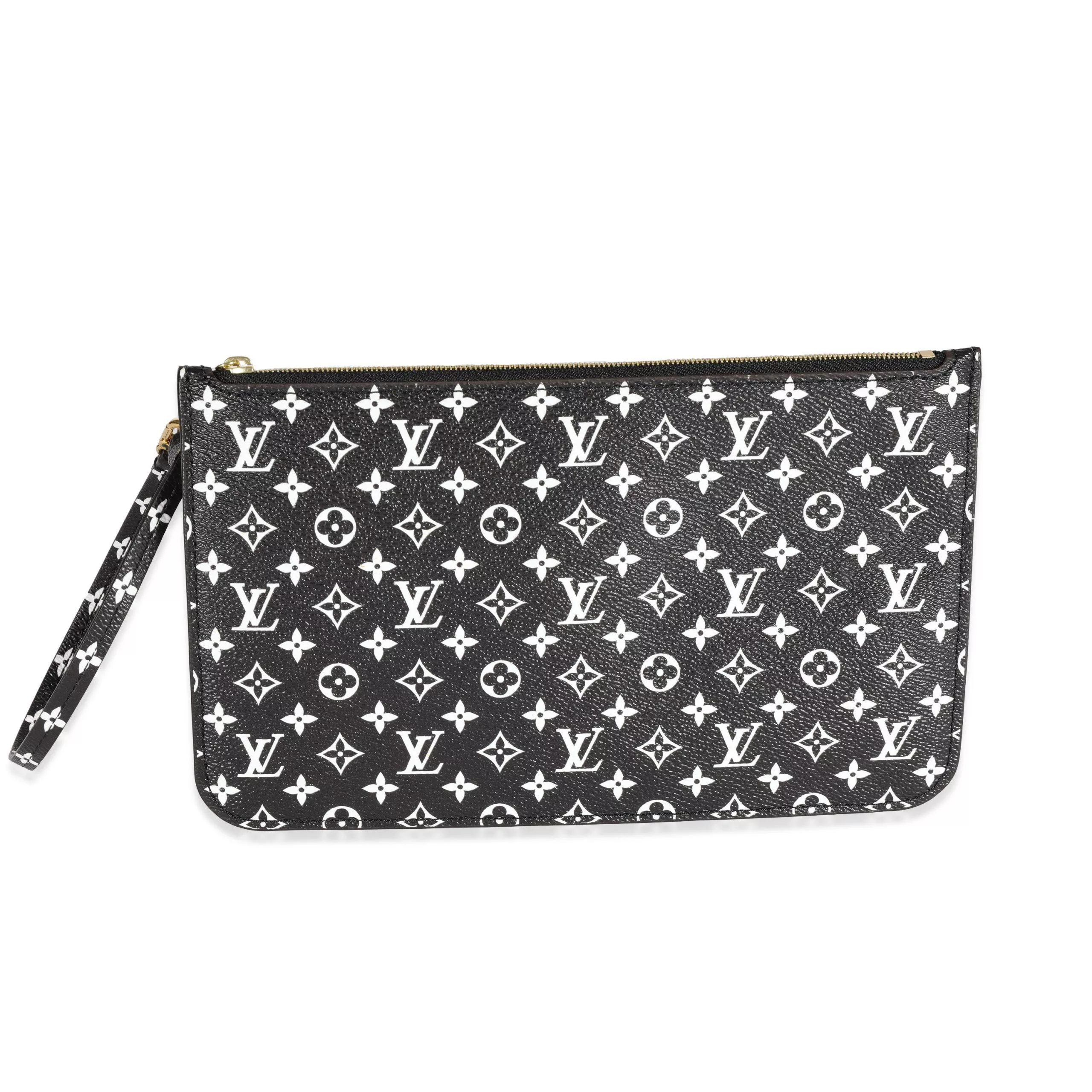 Louis Vuitton Rings Louis Vuitton Black & White Monogram Canvas Neverfull Pochette