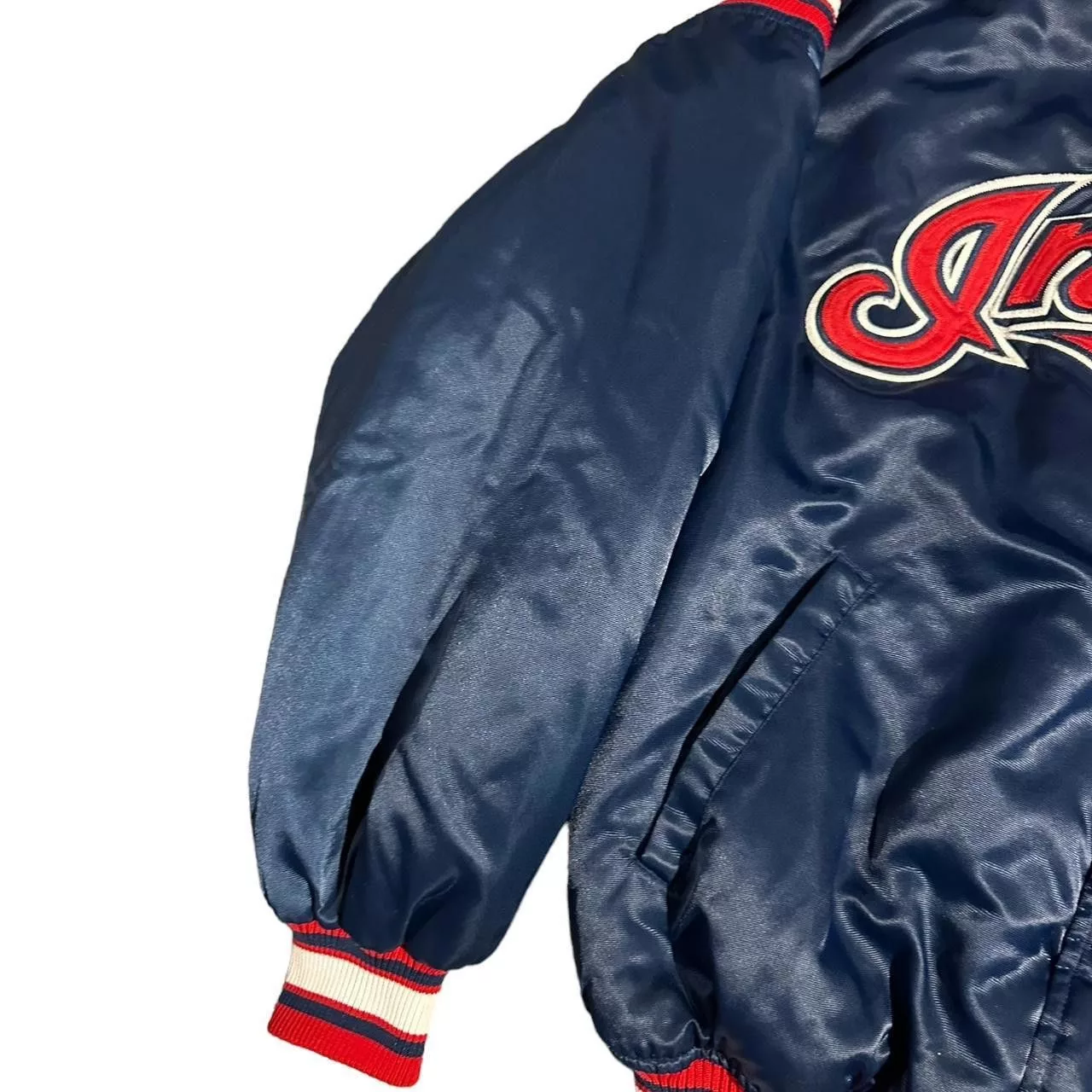 Starter Bombers 90s Starter Cleveland Indians Diamond Collection Jacket Blue