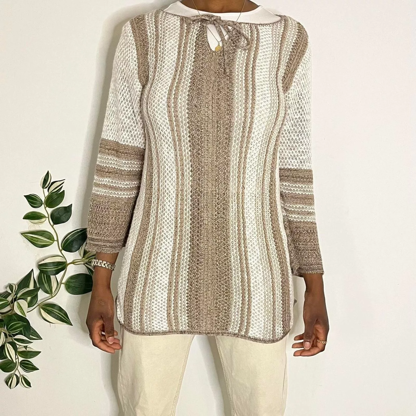 Other Blouses Other Small knot crochet shirt Brown