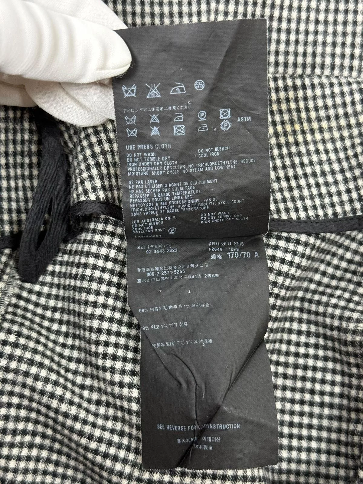 Prada Pants Prada Wool Dress Pants Glen Check size 42 Gray