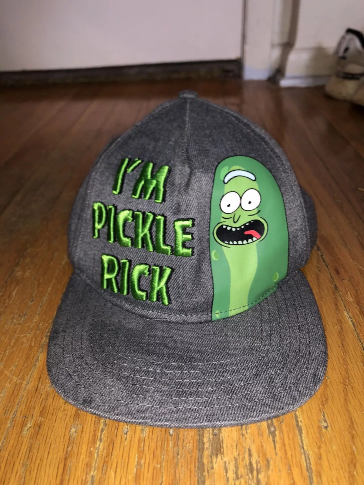 Vintage Hats Vintage Pickle Rick Hat Gray