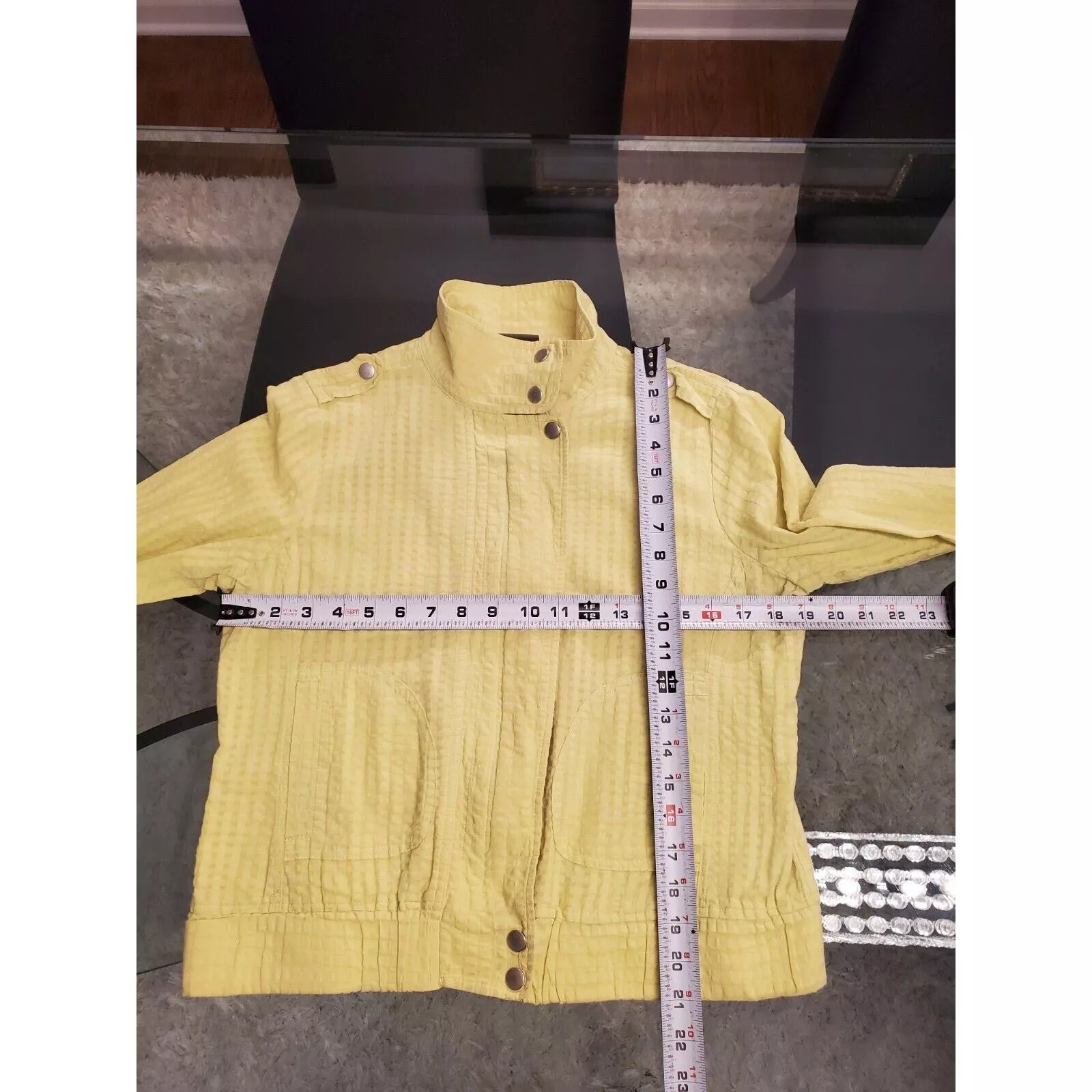 Chicos Jackets Chicos Chico's Long Sleeve Mock Neck Button Jacket Size 1 (Medium) Green
