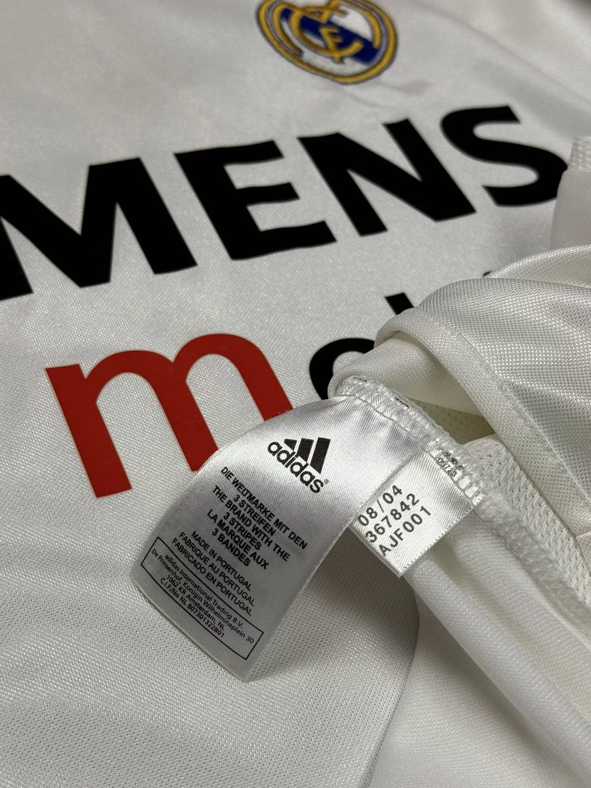 Adidas Jerseys ADIDAS REAL MADRID SOCCER JERSEY VINTAGE 2004 #9 PICKFORD White Sportswear