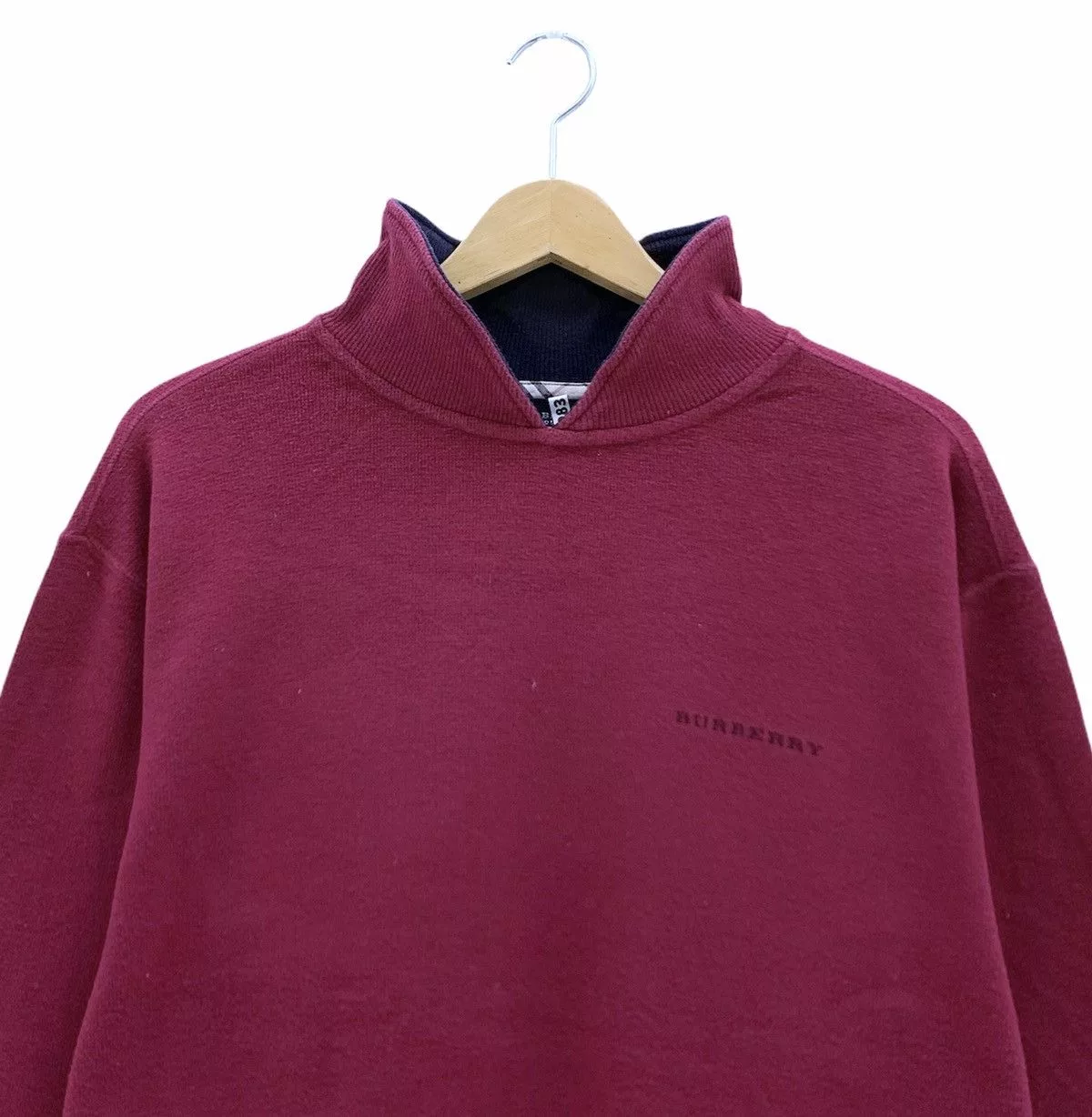 Burberry Sweatshirts Nice! Burberry Golf Small Spell Out Turtleneck Sweatshirt Purple