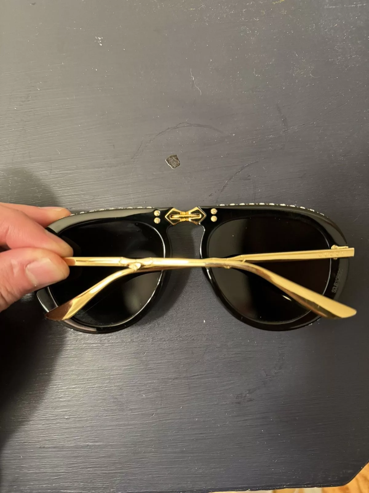 Gucci Sunglasses Gucci Crystal Aviators Black