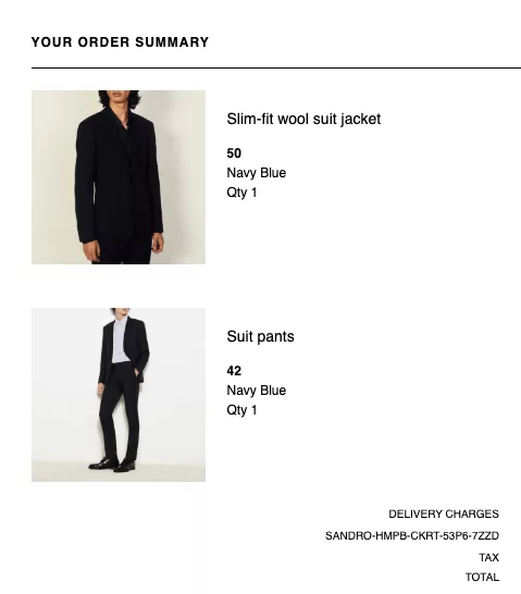 Sandro Suits Sandro Slim Fit Suit Blue