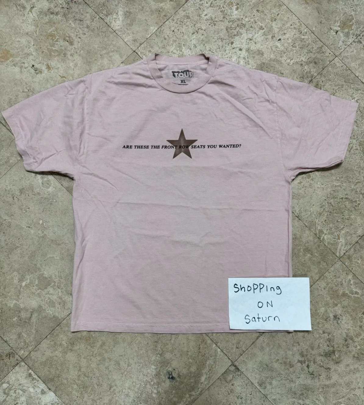 Travis Scott Short Sleeve T Shirts Travis Scott Circus Maximus Front Row Pink Tee