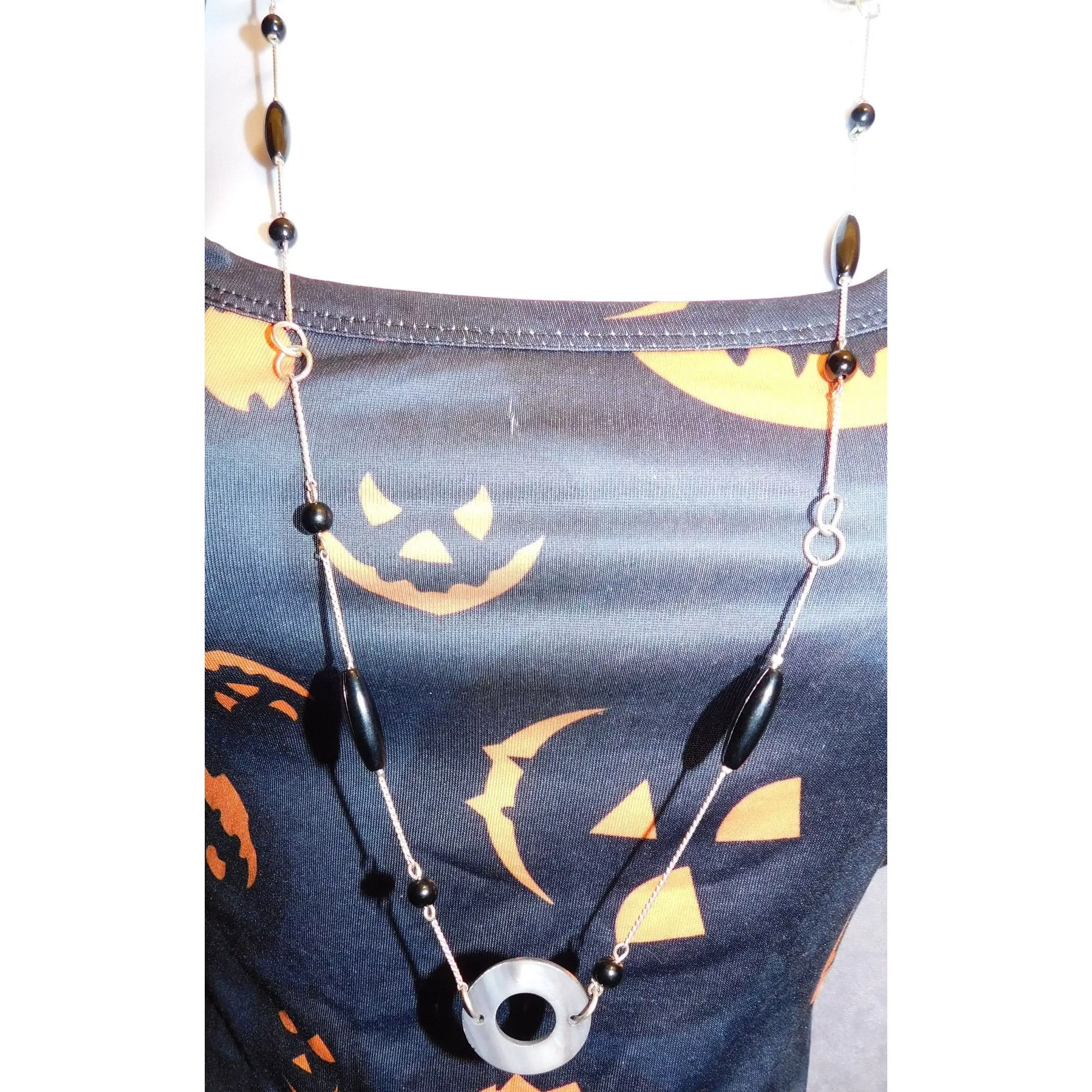 Other Necklaces Other Black And Silver Abstract Necklace Multi