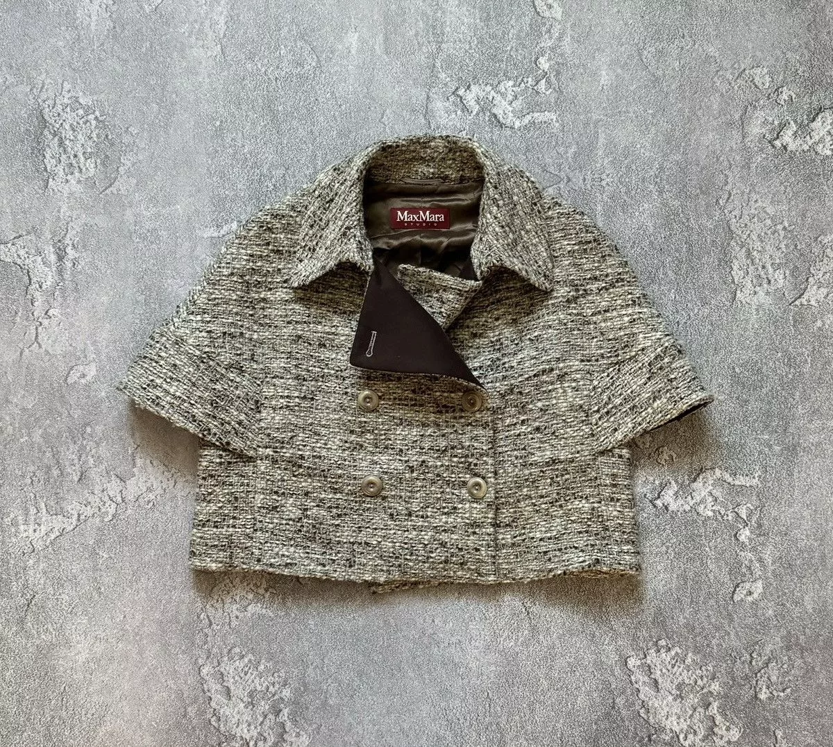 Max Mara Coats Max Mara × Weekend Max Mara Max Mara studio crop coat jacket blazer short sleeve cape Multi Luxury