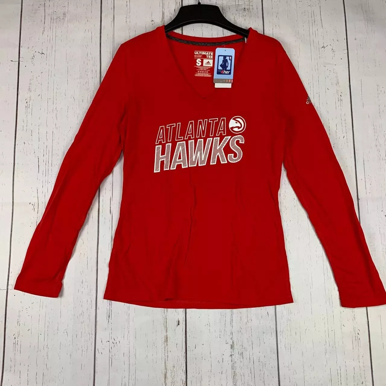 Adidas Sweatshirts Atlanta Hawks NBA Adidas Small Pullover Sweatshirt New Women Red