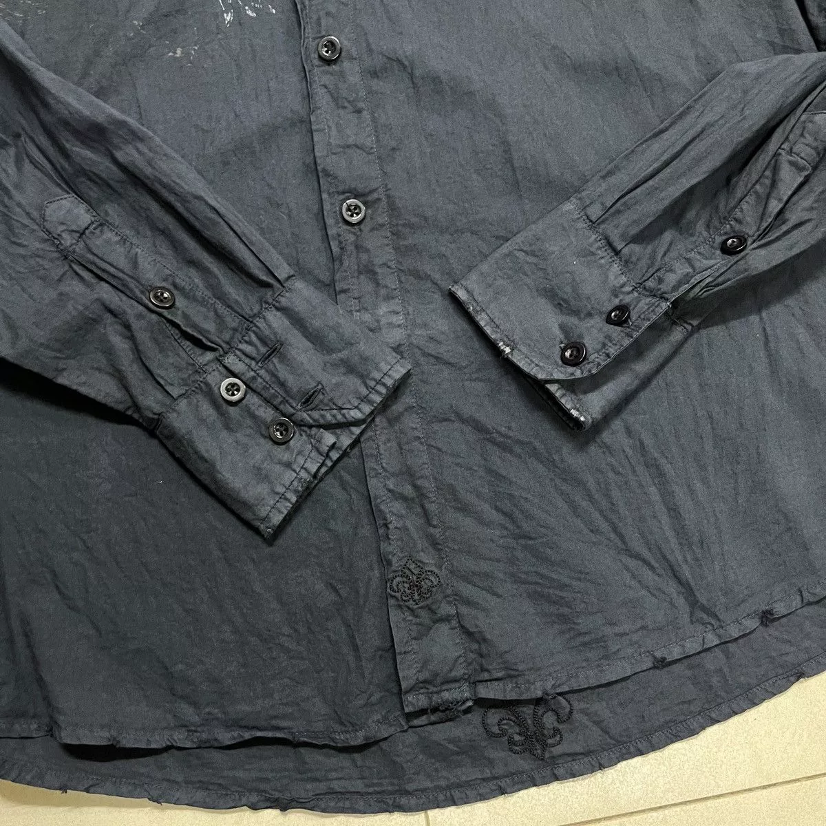 Affliction Shirts Button Ups Affliction × Vintage Rare Affliction Black On Black Logo Shirt Avant-Garde
