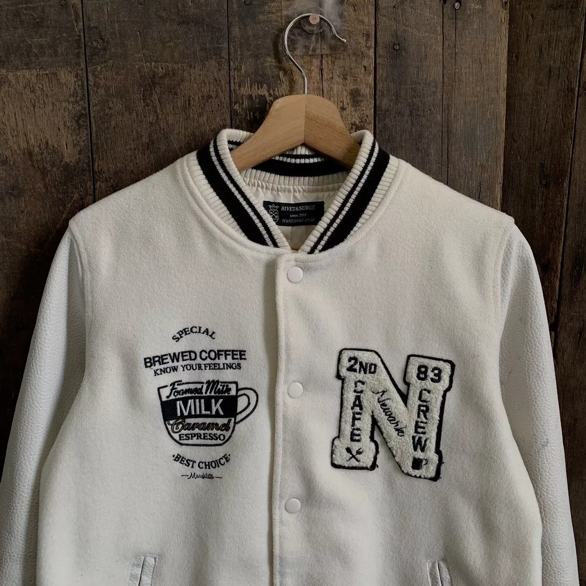 Other Light Jackets Other Brewer Coffee Varsity Jacket White Vintage