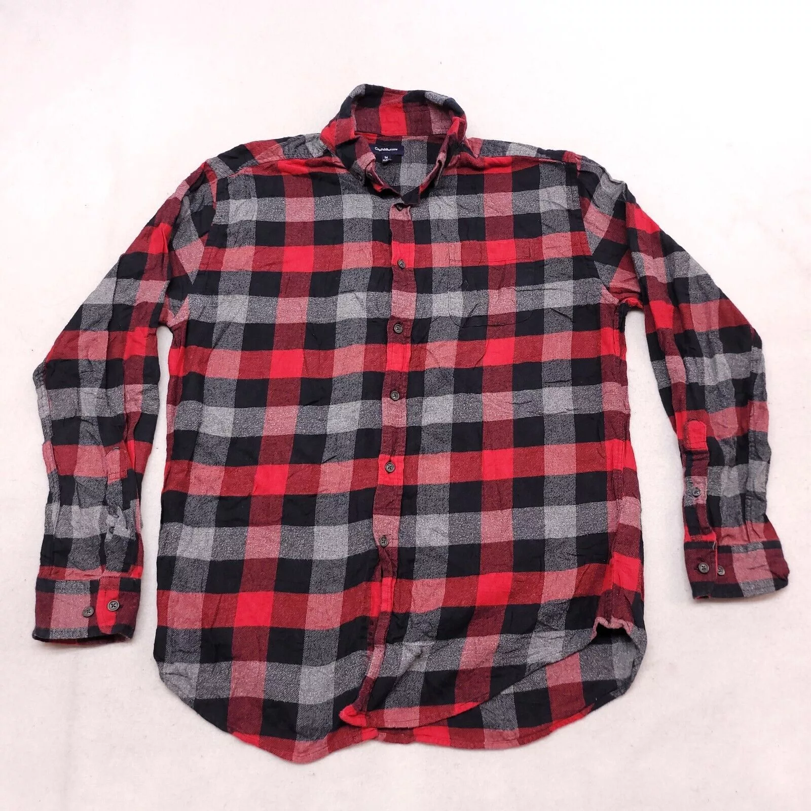 Croft & Barrow Shirts Button Ups Croft & Barrow Gingham Flannel Shirt Mens Size Medium M Red