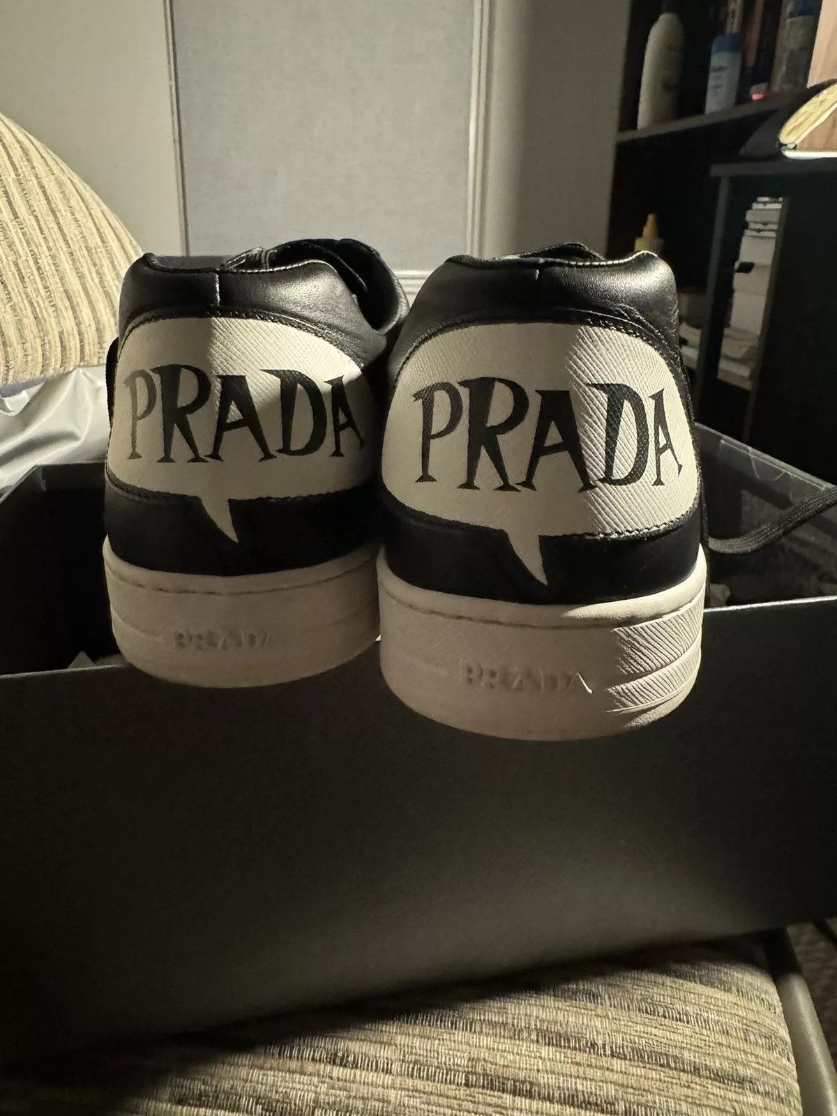 Prada Casual Leather Shoes Prada Comic Sneakers Black