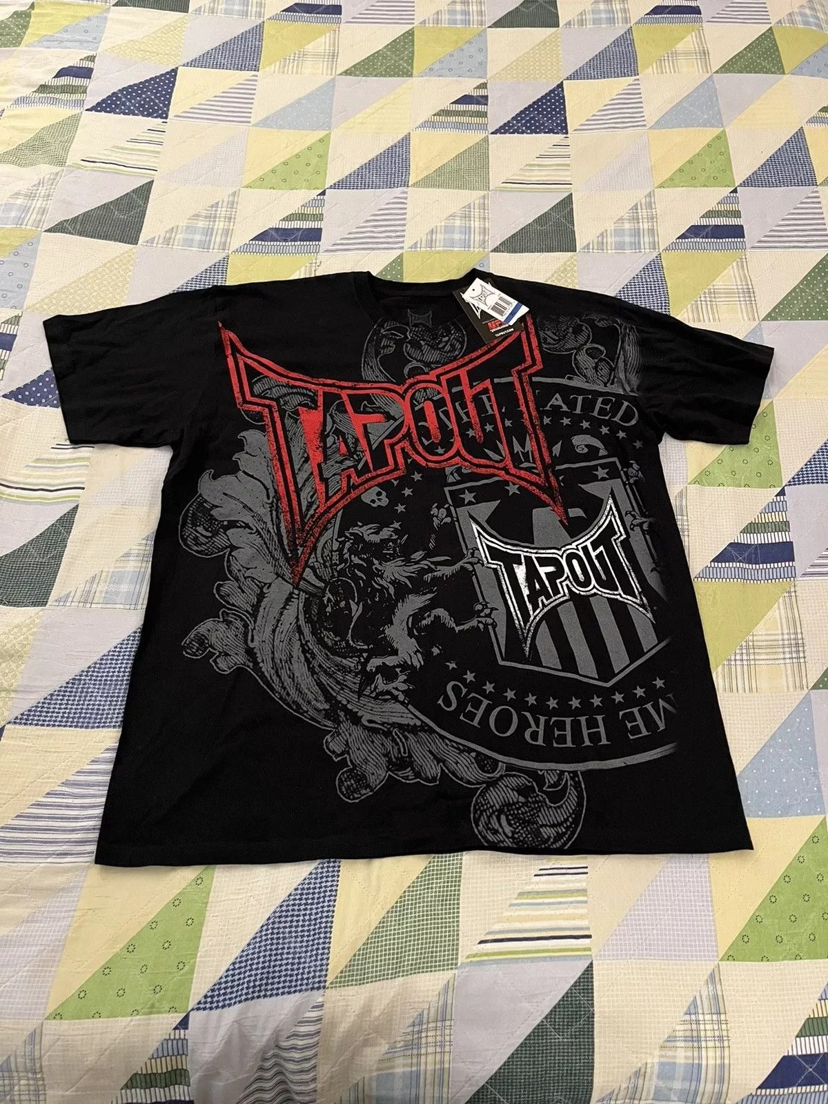 Tapout Short Sleeve T Shirts Tapout × Vintage Y2K Tapout grunge cyberpunk style shirt Black
