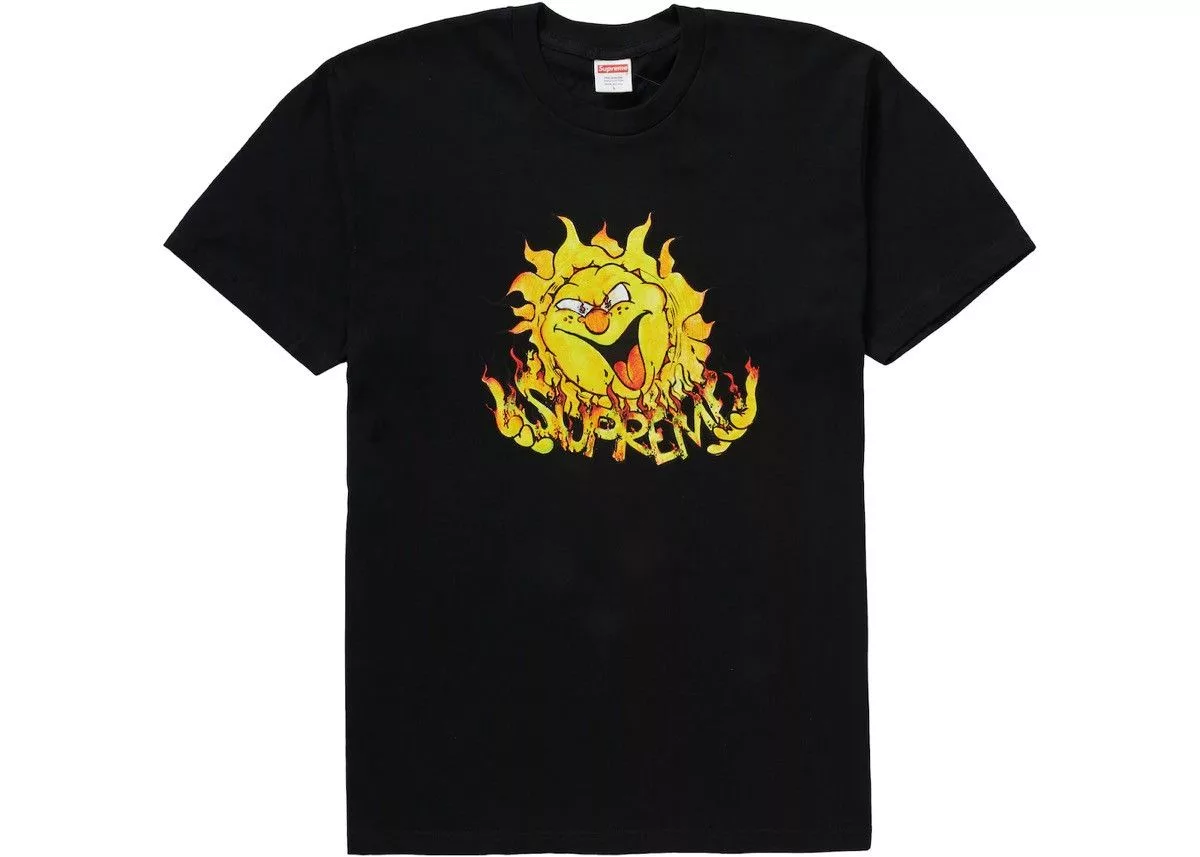 Supreme Short Sleeve T Shirts Supreme Sun Tee Black