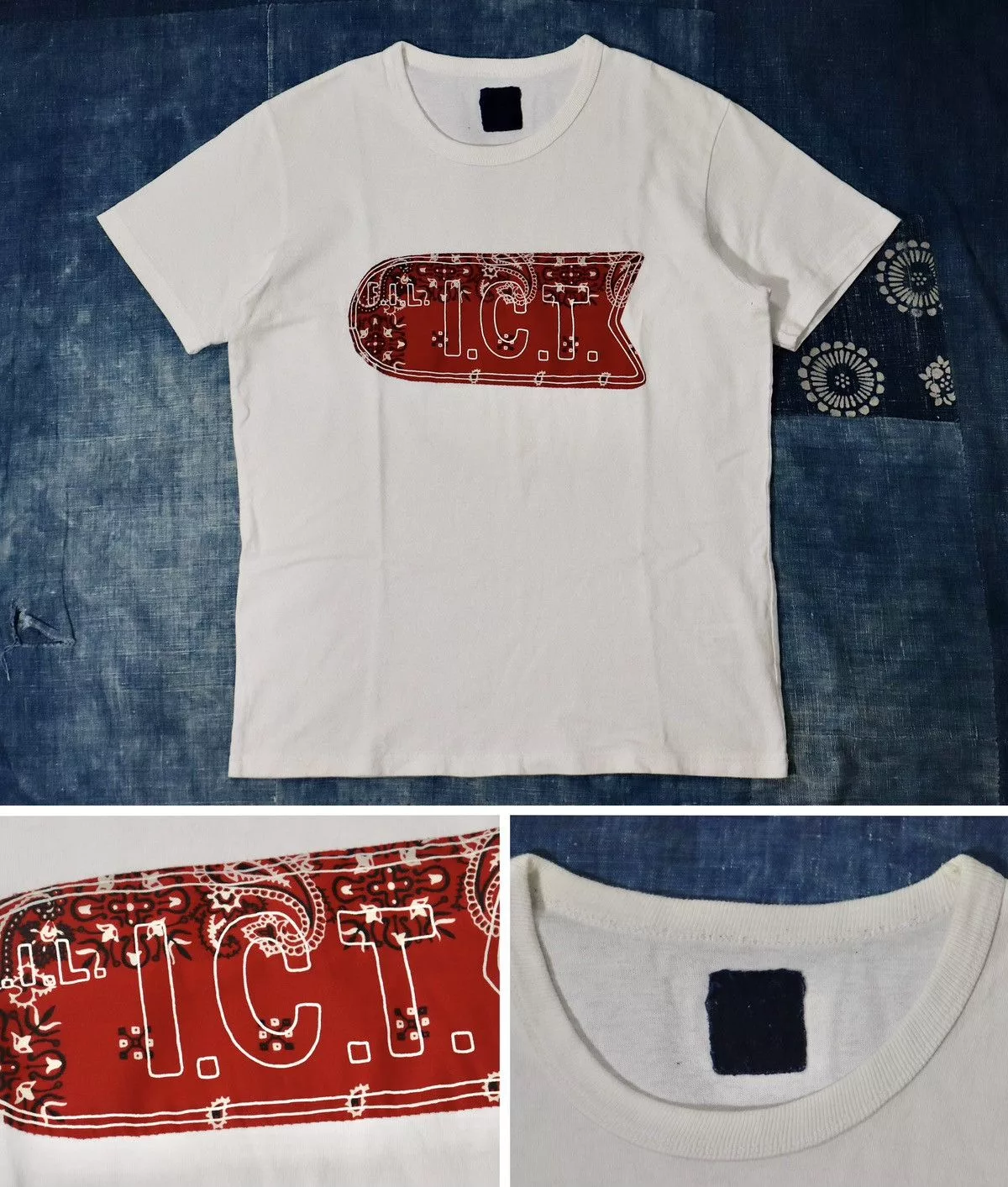 Visvim Short Sleeve T Shirts Visvim ICT 17ss Flag Bandana Tee White