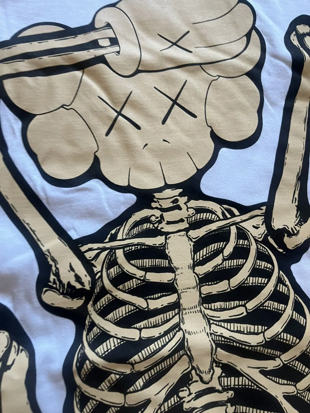 Kaws Short Sleeve T Shirts Kaws Skeleton tee White