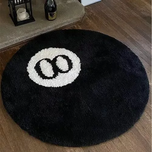 Other Miscellaneous Other Ball 8 Carpet Soft Tufted Rug Black