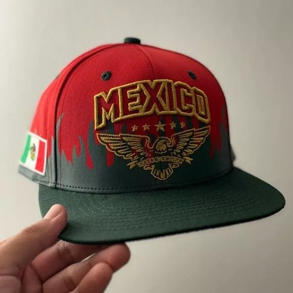 Designer Hats Designer MEXICO EAGLE 3D EMBROIDERY FLAMES RED FLAT BILL SNAPBACK Green Streetwear
