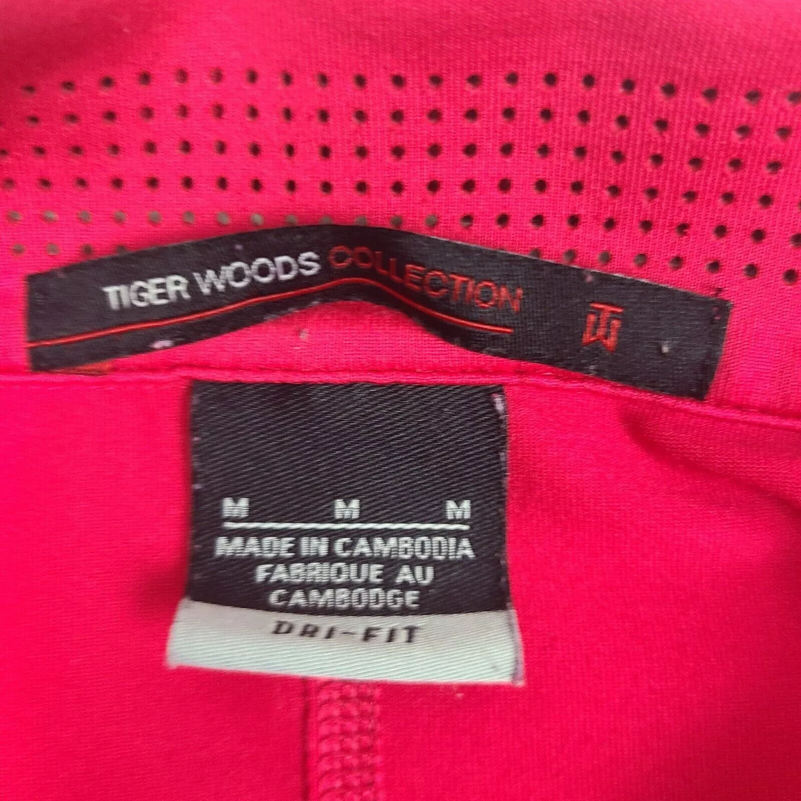 Nike Polos Nike Tiger Woods Collection Men's Red Snap Button Performanc