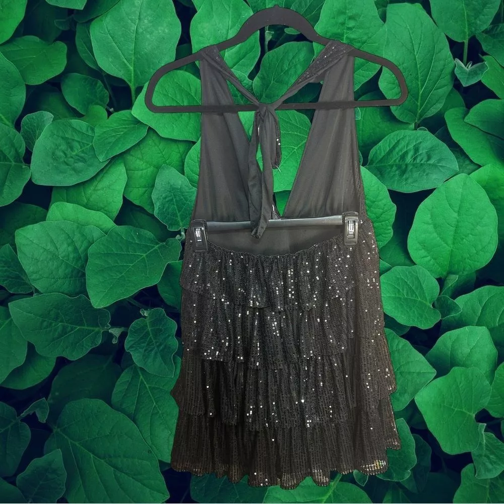 Shein Mini Dresses SHEIN Black Sequined Halter Dress Medium