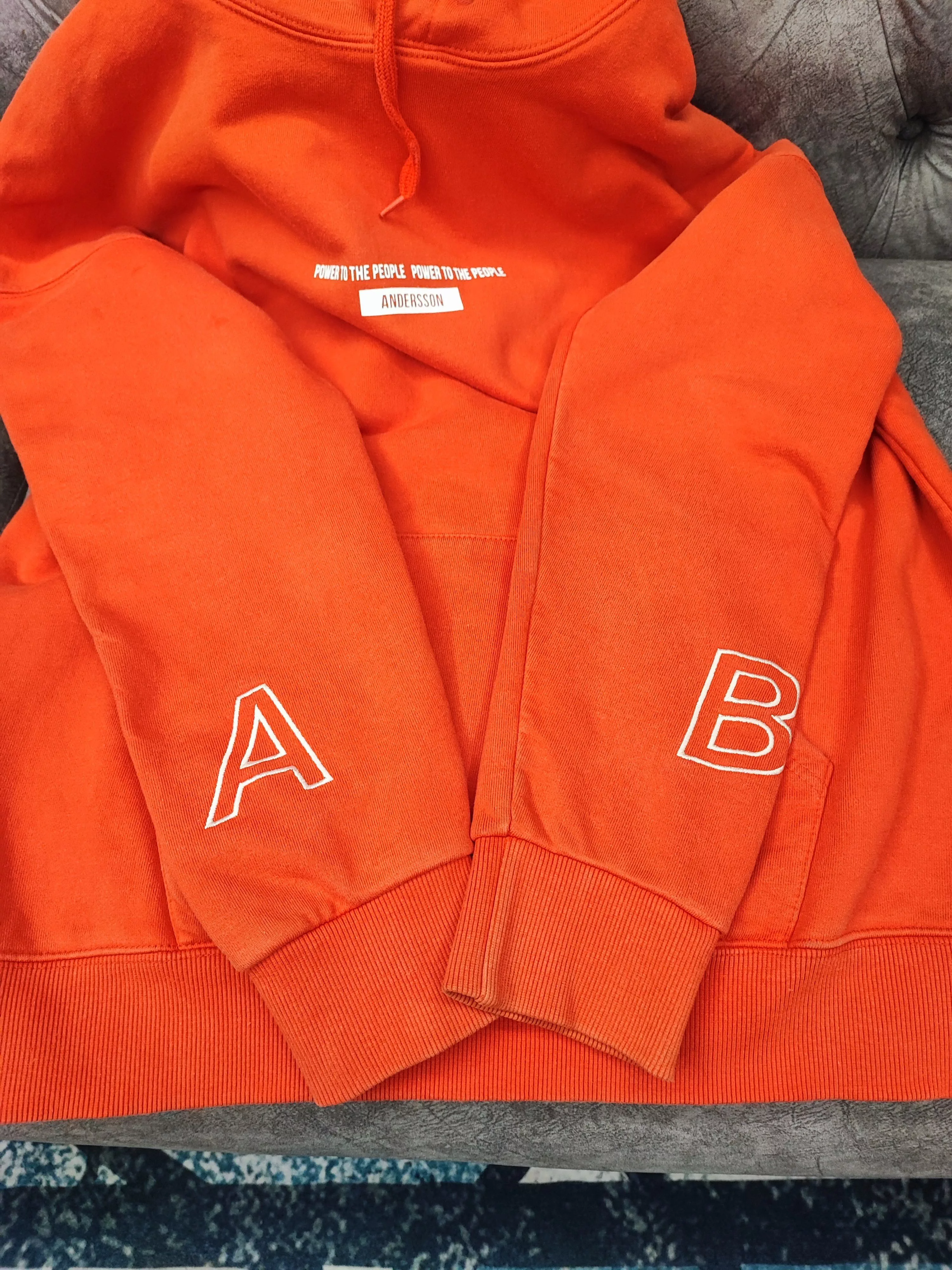 Andersson Bell Sweatshirts Hoodies Andersson Bell embroidered Spellout Oversized Hoodie Orange Avant-Garde
