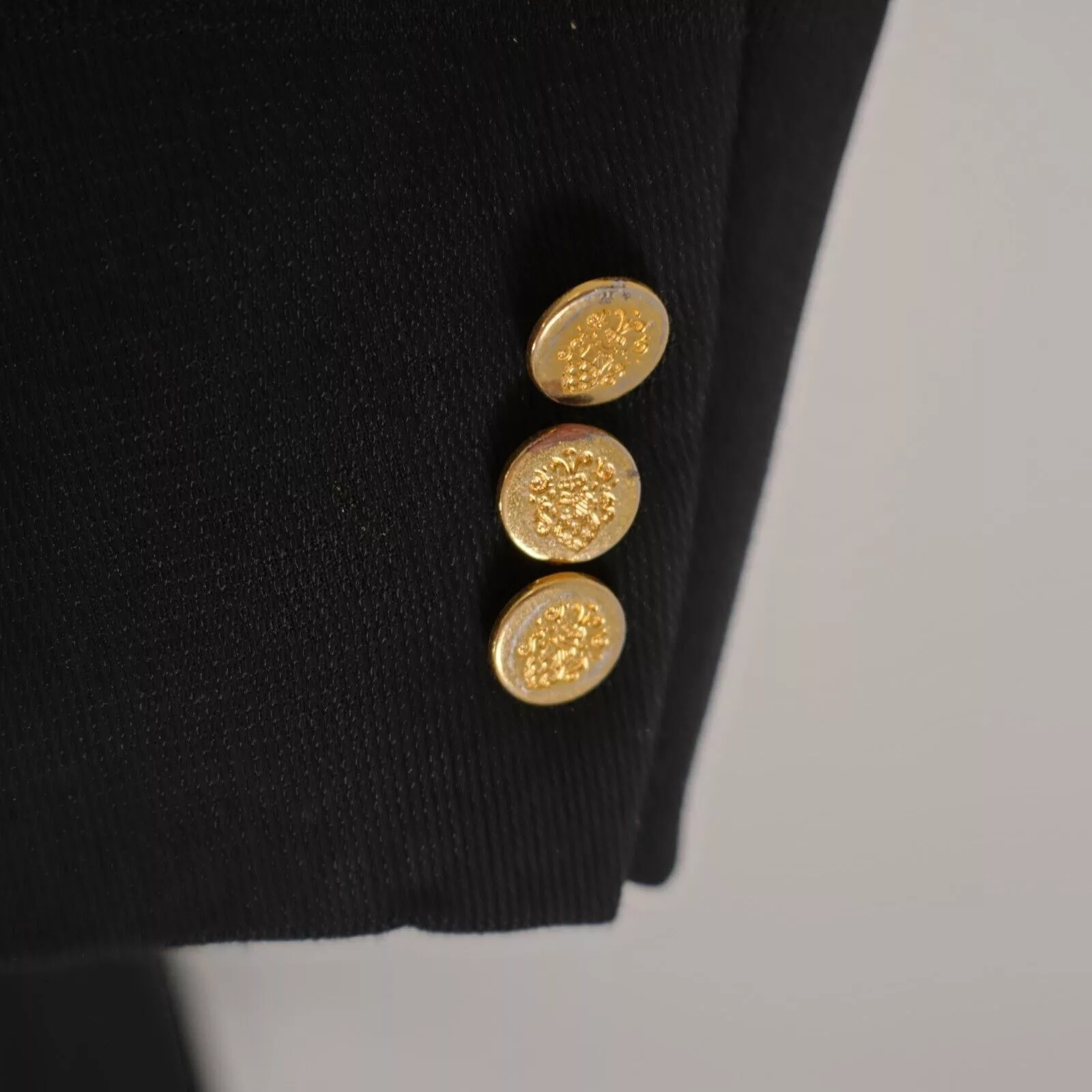 Pronto Uomo Blazers Pronto Uomo Thick Textured Worsted Wool Black 3 Gold Button