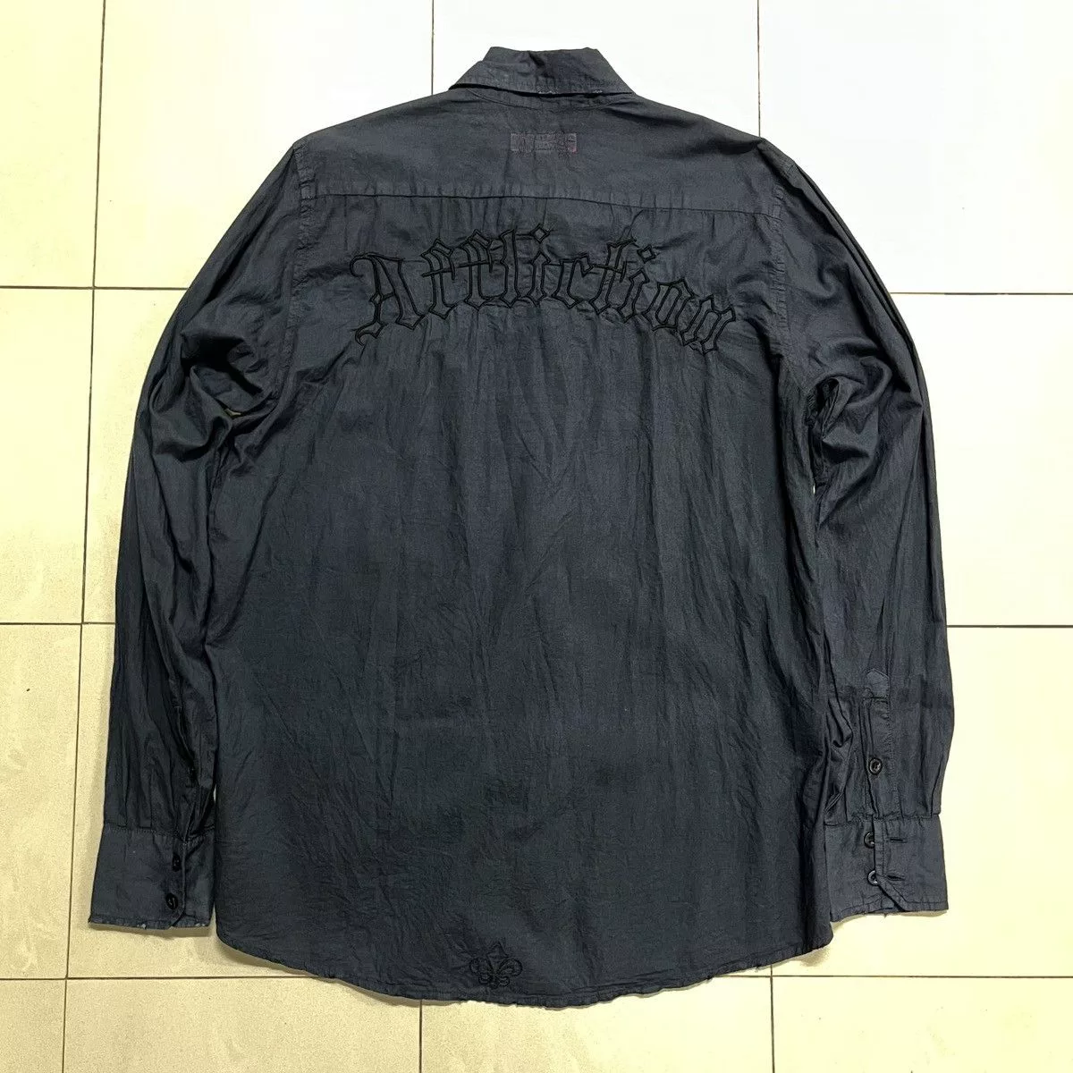 Affliction Shirts Button Ups Affliction × Vintage Rare Affliction Black On Black Logo Shirt Avant-Garde