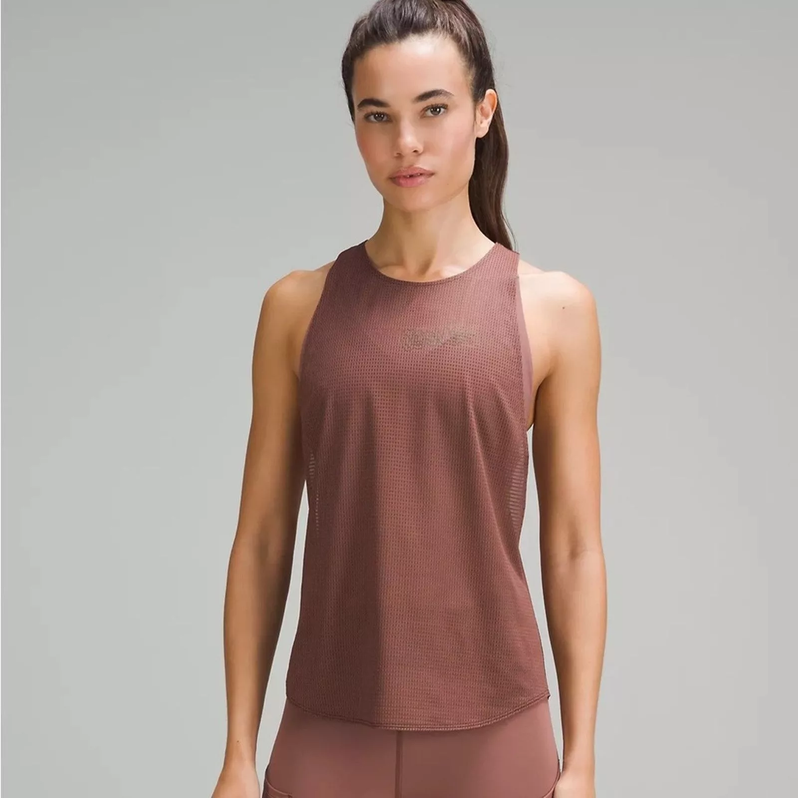 Lululemon Blouses NWT Lululemon LAB Grid Mesh Training Tank Top *Graphic Brown