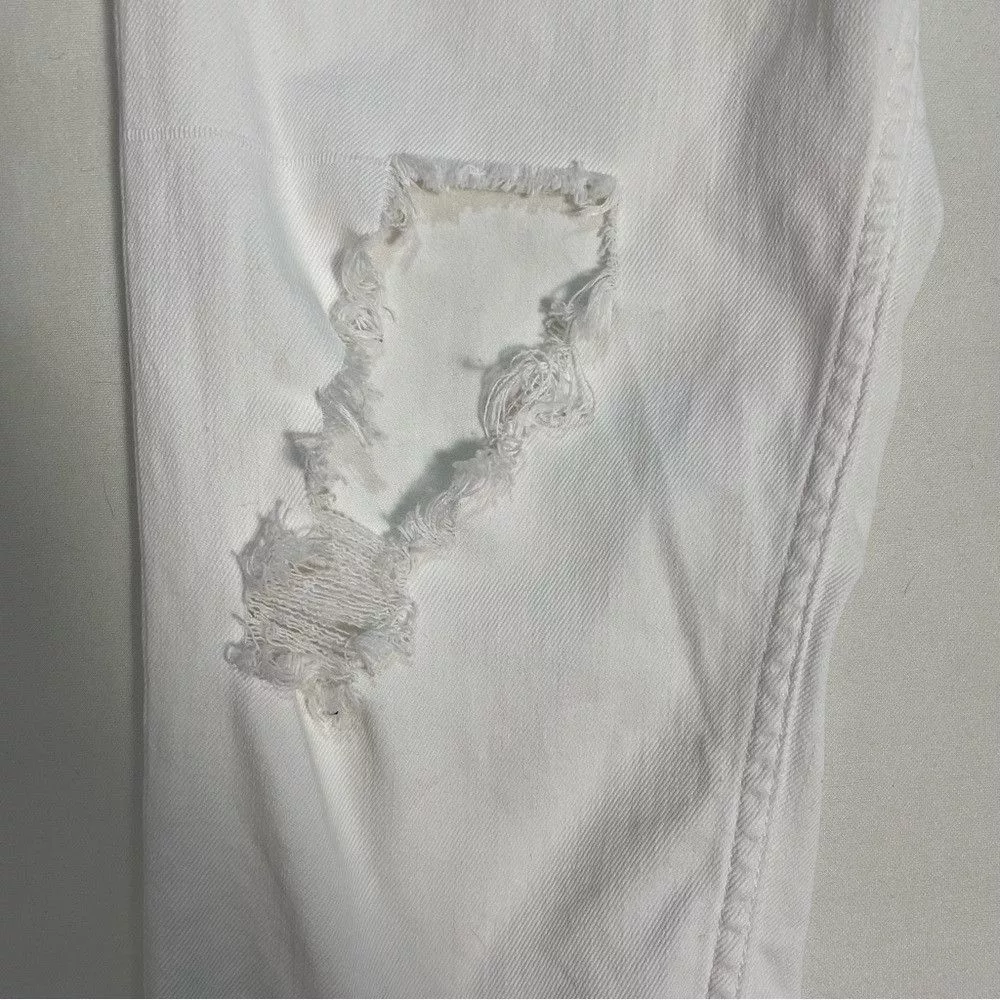 Iro Jeans IRO White Cropped Distressed Jeans Size 24